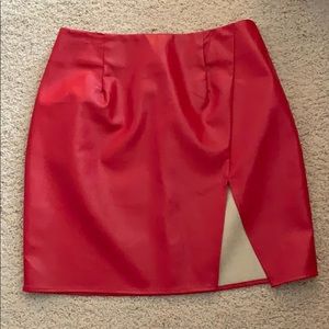 Red Leather Skirt